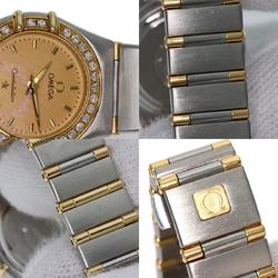 OMEGA 1367.10 Constellation Bezel Diamond Watch Stainless Steel SSxK18YG Ladies