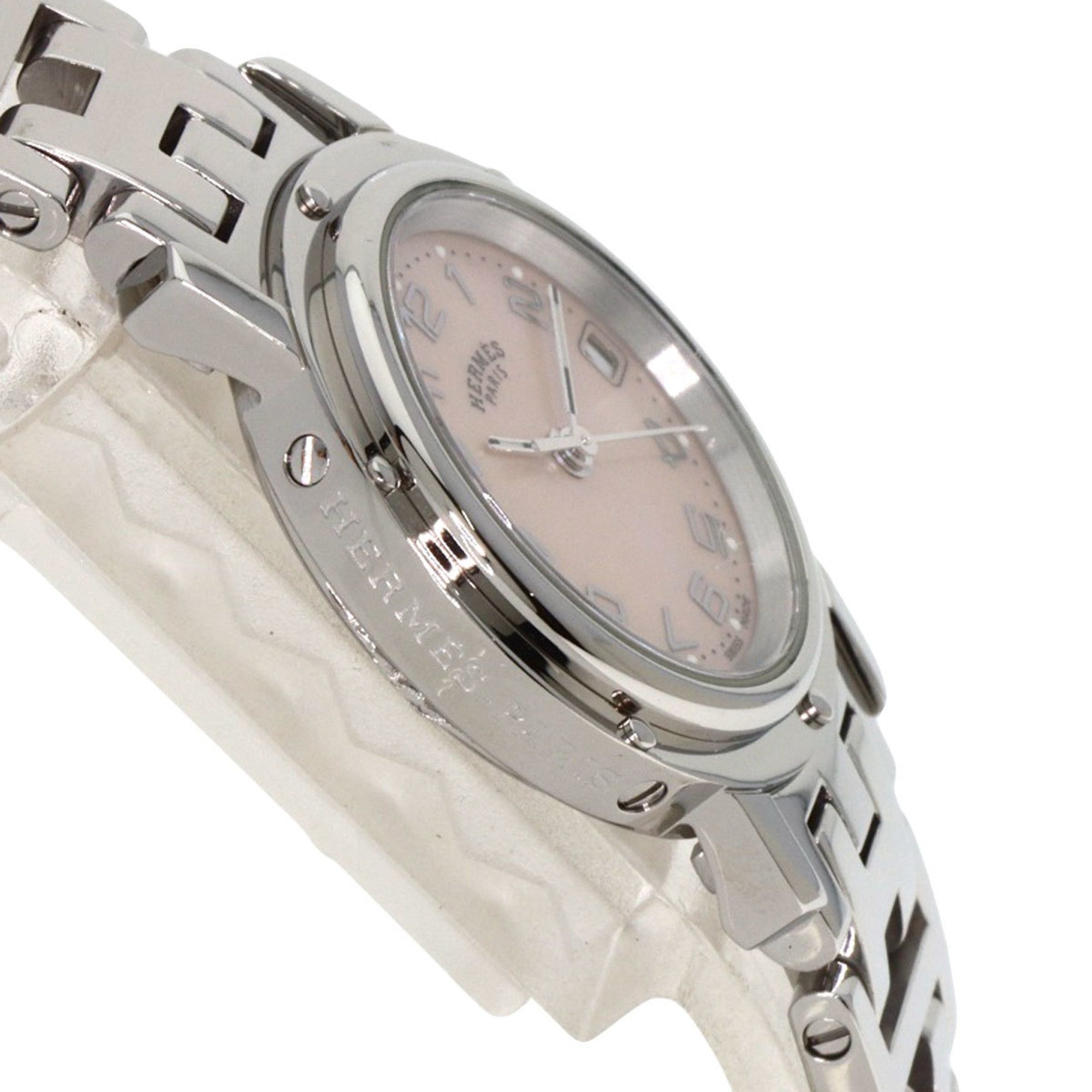 Hermes CL4.210 Clipper Nacle New Buckle Watch Stainless Steel SS Ladies HERMES