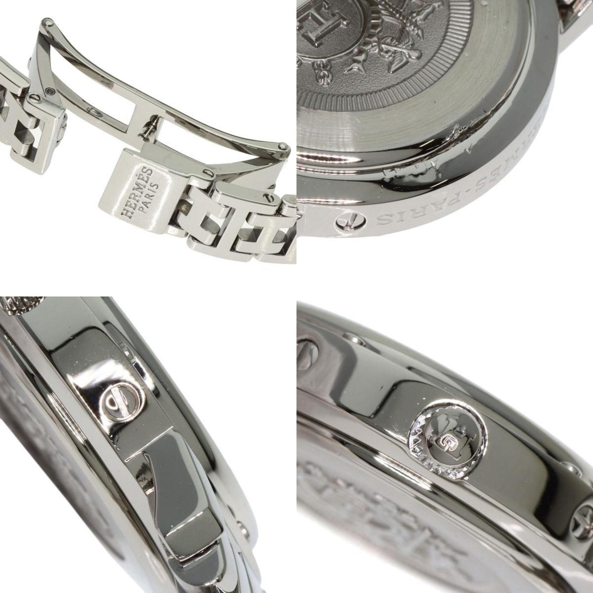 Hermes CL4.210 Clipper Nacle New Buckle Watch Stainless Steel SS Ladies HERMES