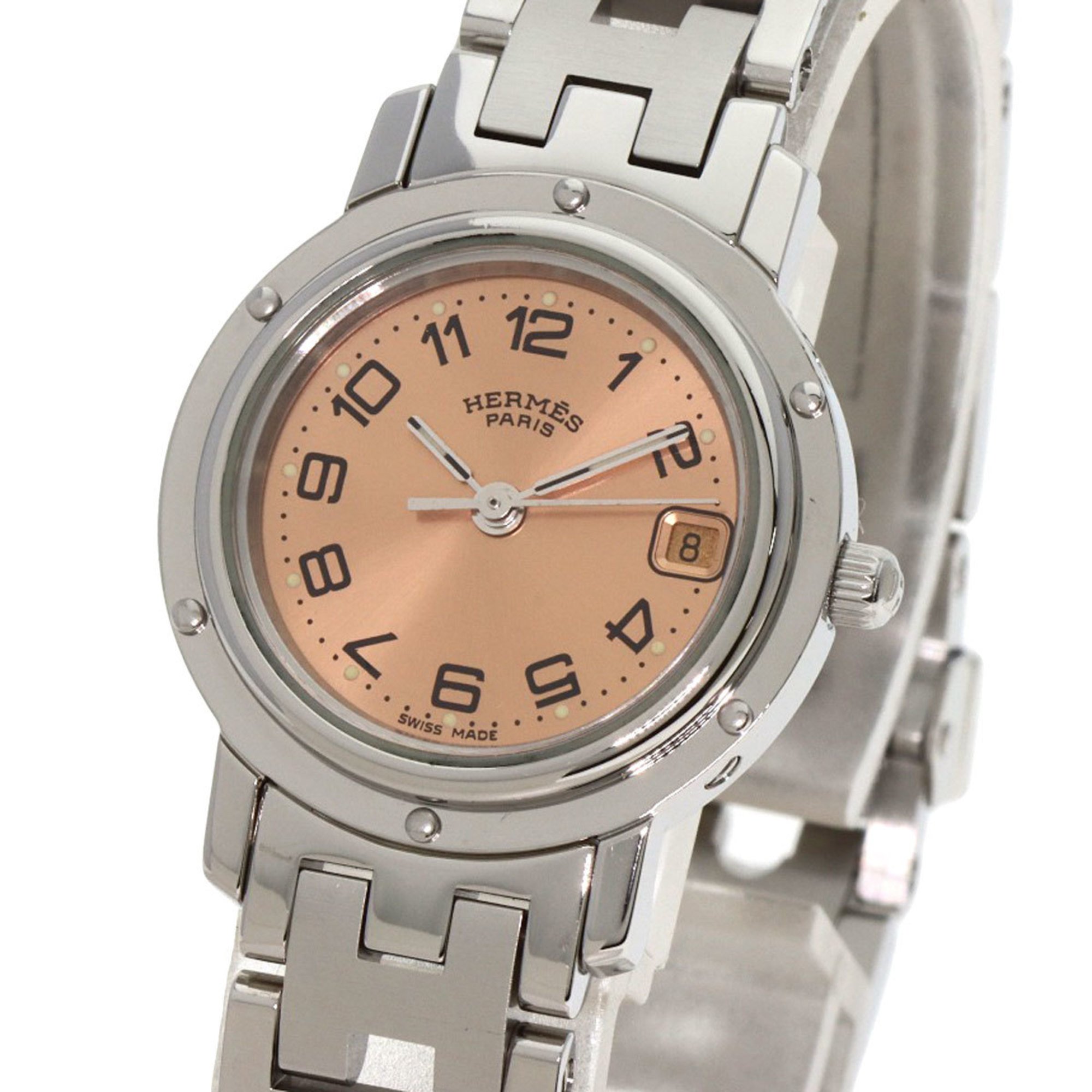 Hermes CL4.210 Clipper Watch Stainless Steel SS Ladies HERMES