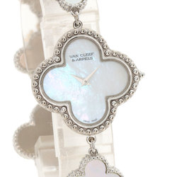 Van Cleef & Arpels VCARO40S00 Alhambra Small Model Mother of Pearl Watch K18 White Gold K18WGxShell Women's