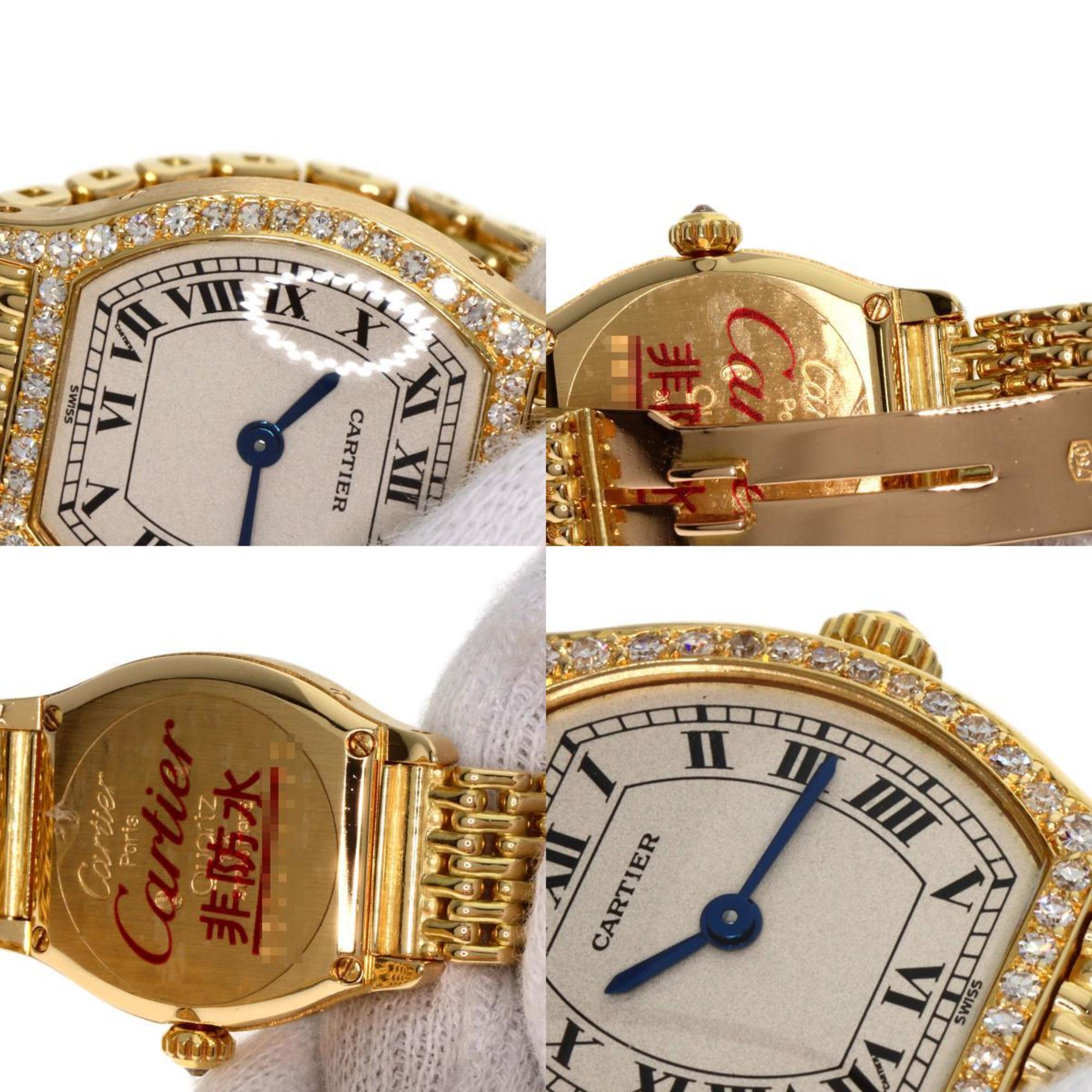 Cartier WA5006A3 Tortue SM Diamond Bezel Watch K18 Yellow Gold K18YG Women's CARTIER