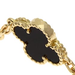 Van Cleef & Arpels Alhambra Onyx Bracelet, 18K Yellow Gold, Women's