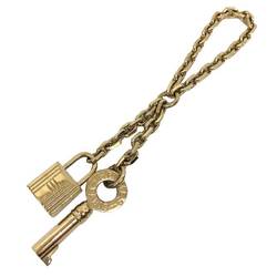 Hermes Padlock & Key Scarf Ring Chain Gold