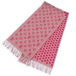 LOUIS VUITTON Louis Vuitton Monogram Dot Scarf M73054 Stole Pink Wool Small