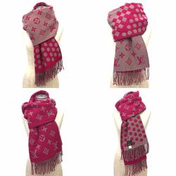 LOUIS VUITTON Louis Vuitton Monogram Dot Scarf M73054 Stole Pink Wool Small