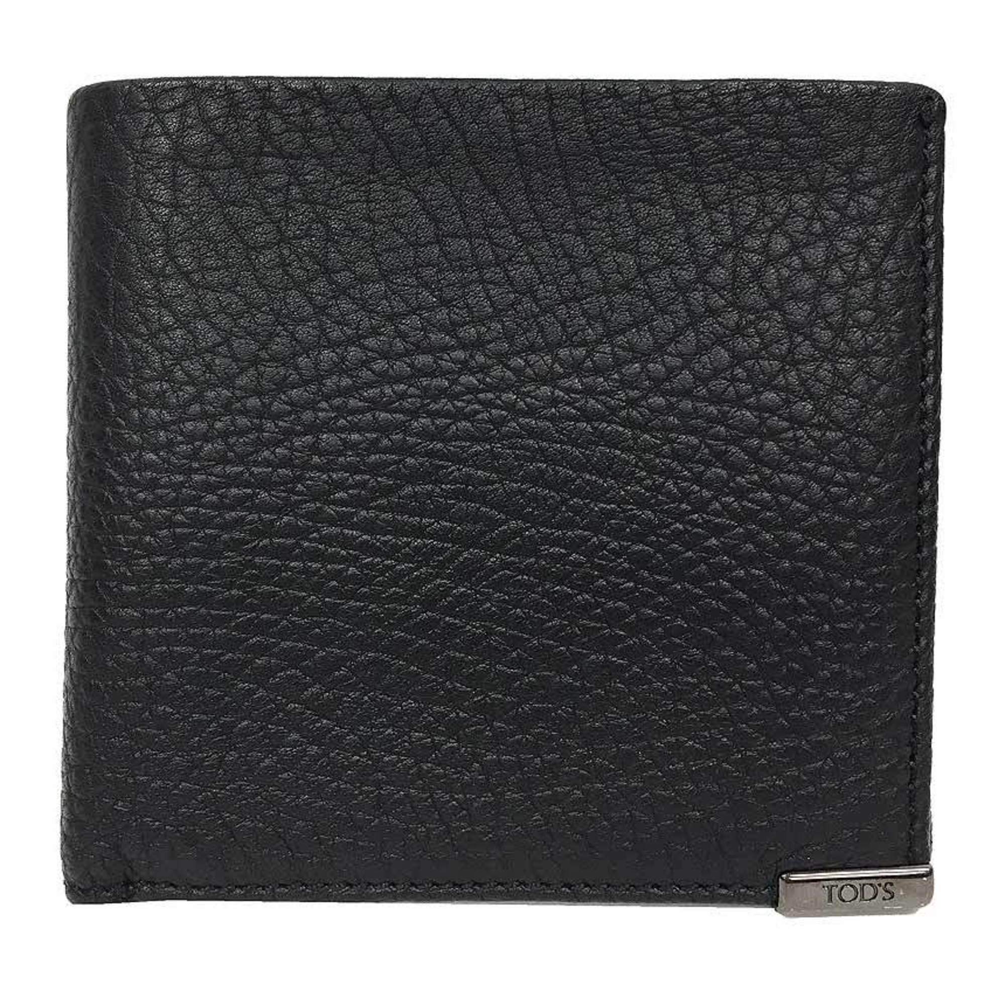 TOD'S Men's Folding Wallet with Coin Purse Leather Black