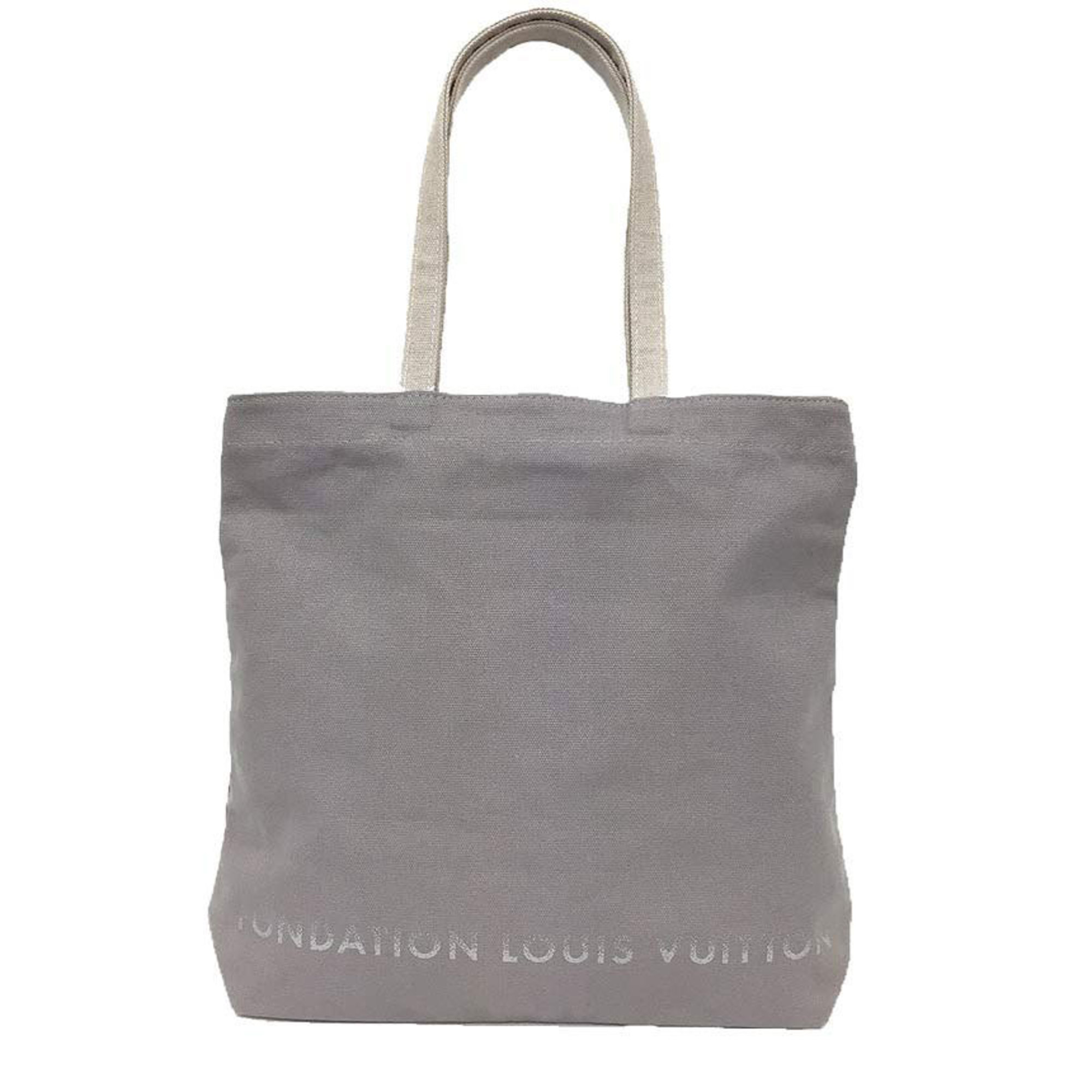 Paris exclusive Louis Vuitton Museum tote bag FONDATION LOUIS VUITTON canvas gray for women