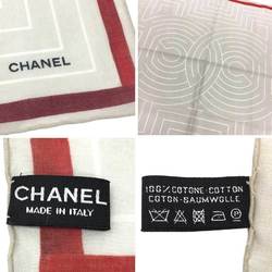 Chanel Scarf Muffler Coco Mark G18 Cotton Greige