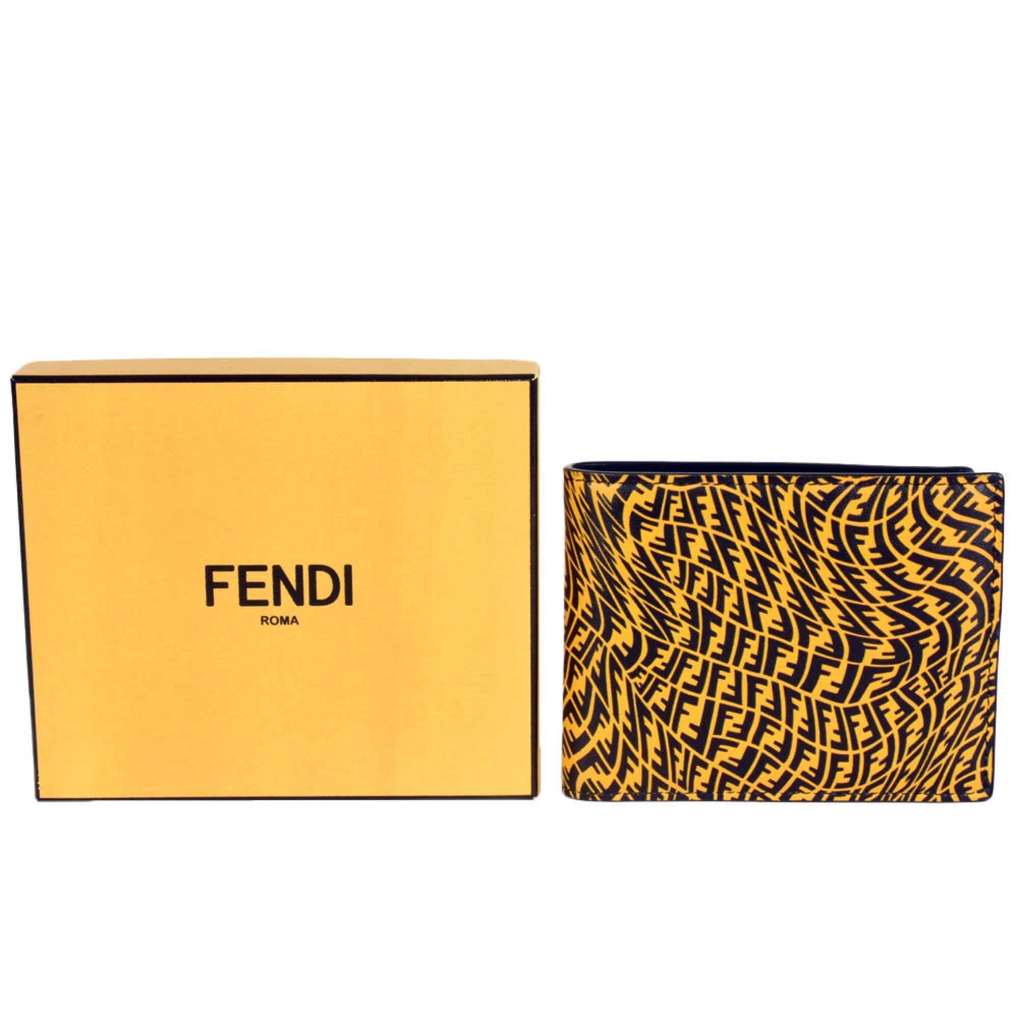 FENDI VIT.GRACE LIGHT Bi-fold Wallet Leather 7M0001 AFSX F03BH Yellow