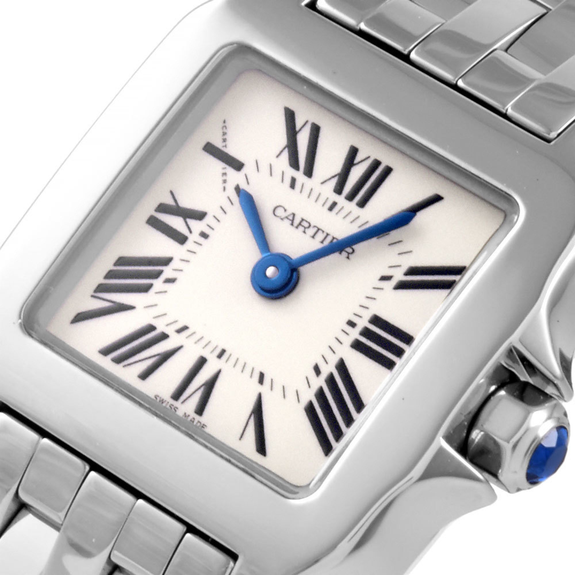 Cartier W25064Z5 Santos de SM Watch Quartz Ivory Dial SS Ladies