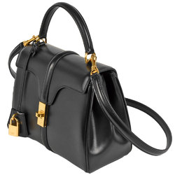 CELINE 16 Seize Small Handbag Calfskin Lambskin 188003BEY.38NO Black Women's