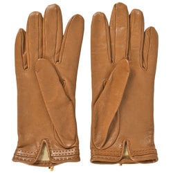 Hermes HERMES Kelly Gloves Lambskin Brown 7 Women's