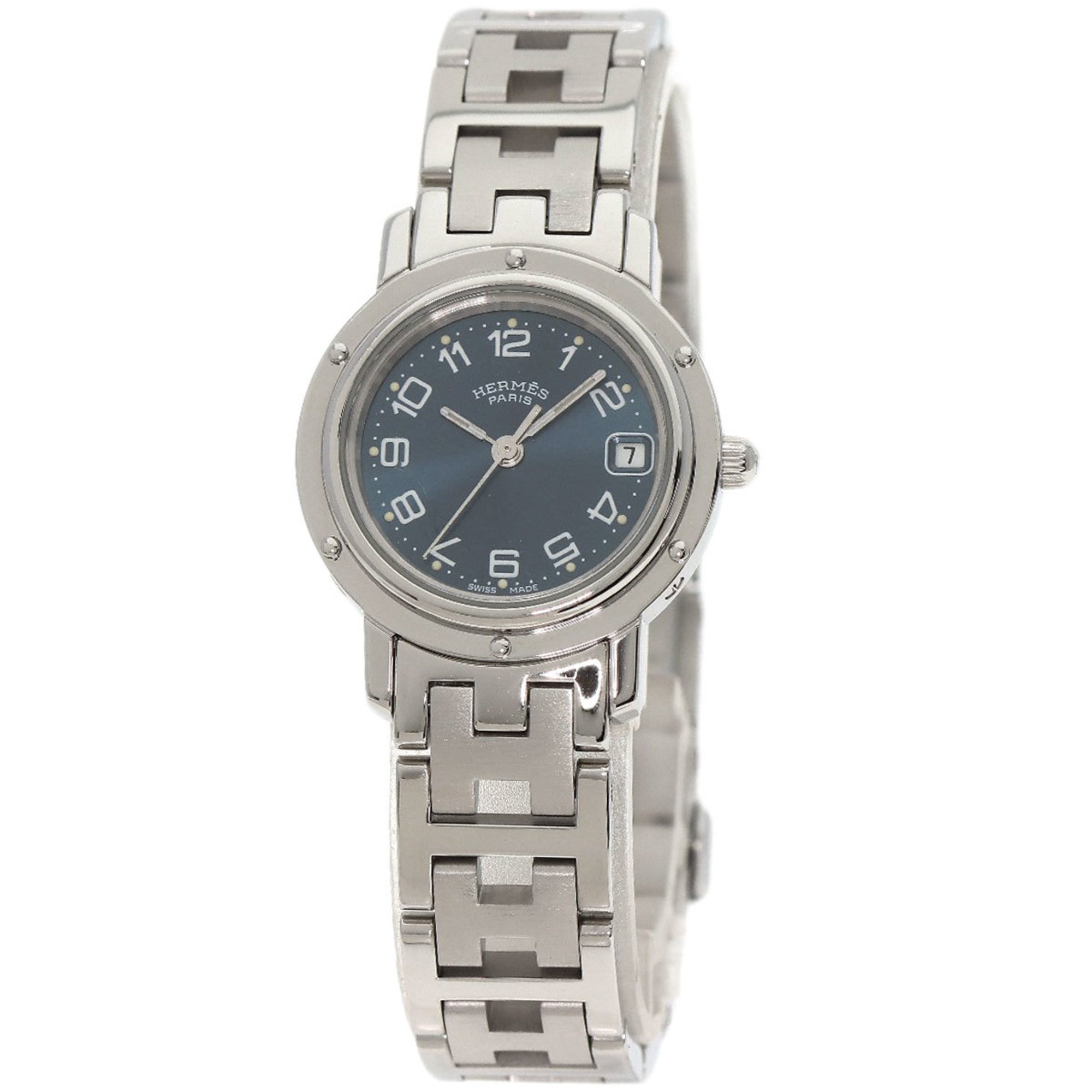 Hermes CL4.210 Clipper Watch Stainless Steel SS Ladies HERMES