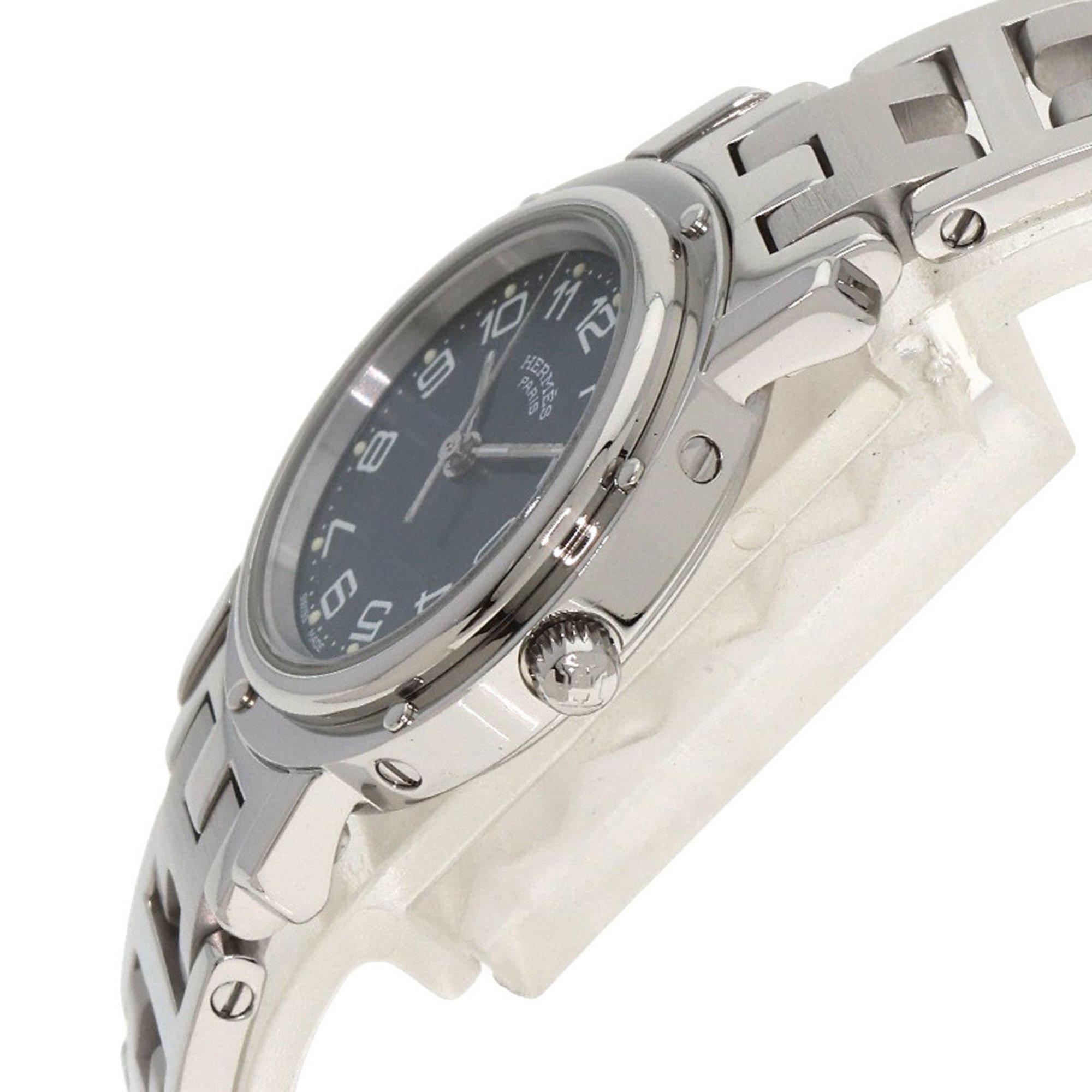 Hermes CL4.210 Clipper Watch Stainless Steel SS Ladies HERMES