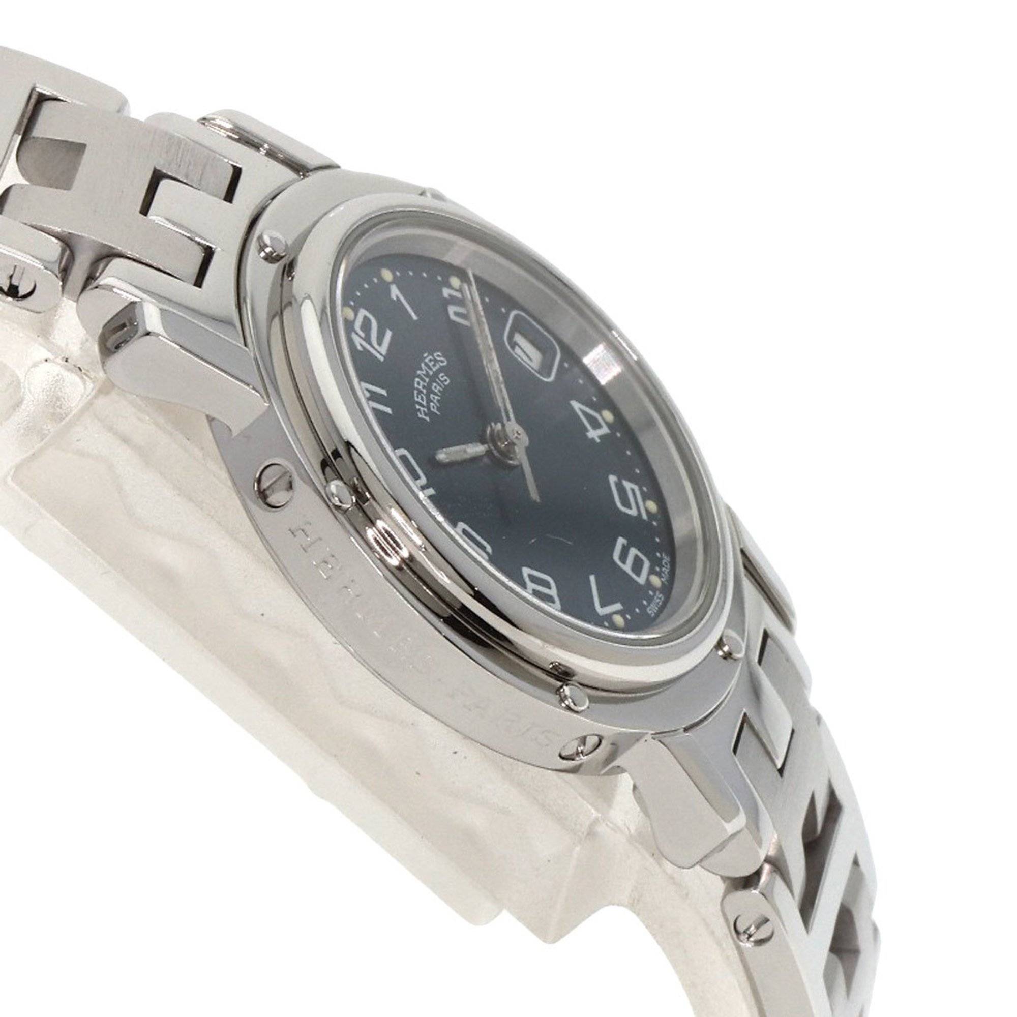 Hermes CL4.210 Clipper Watch Stainless Steel SS Ladies HERMES