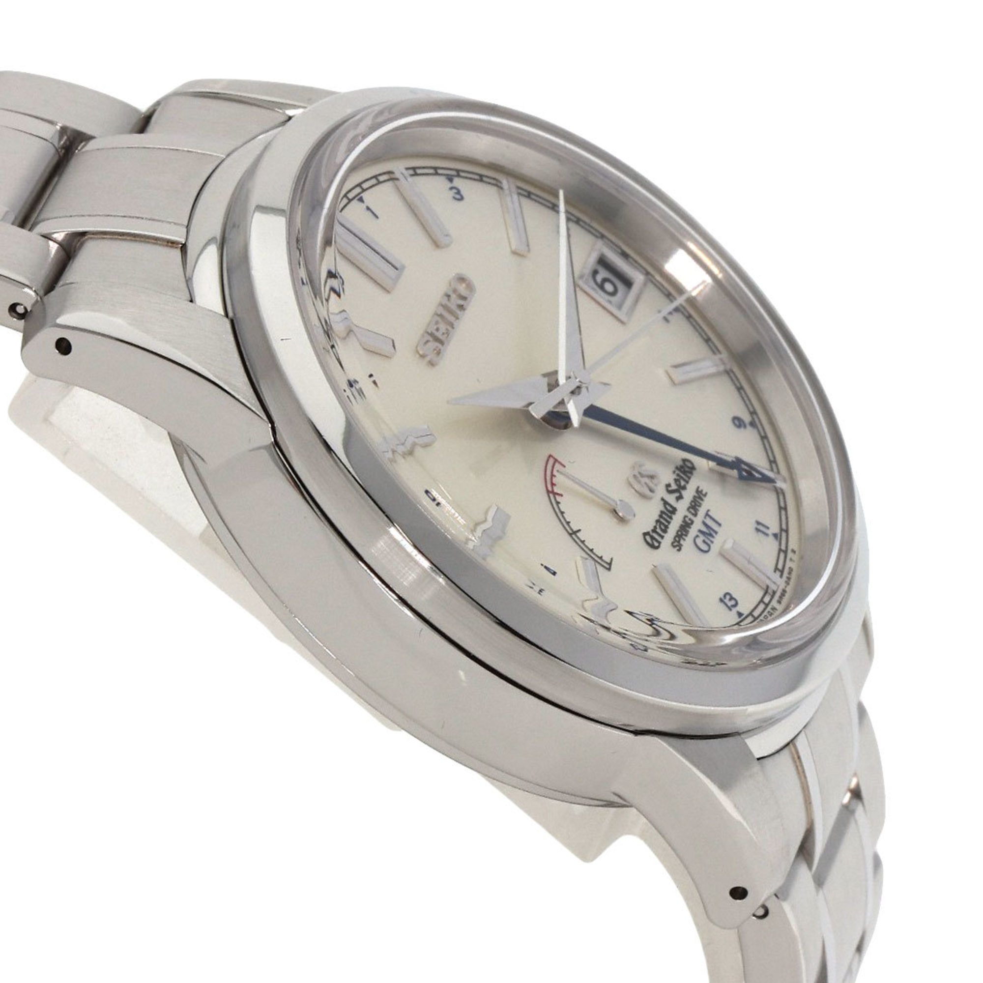 Seiko SBGE025 Grand Spring Drive GMT Watch Stainless Steel SS Men's SEIKO