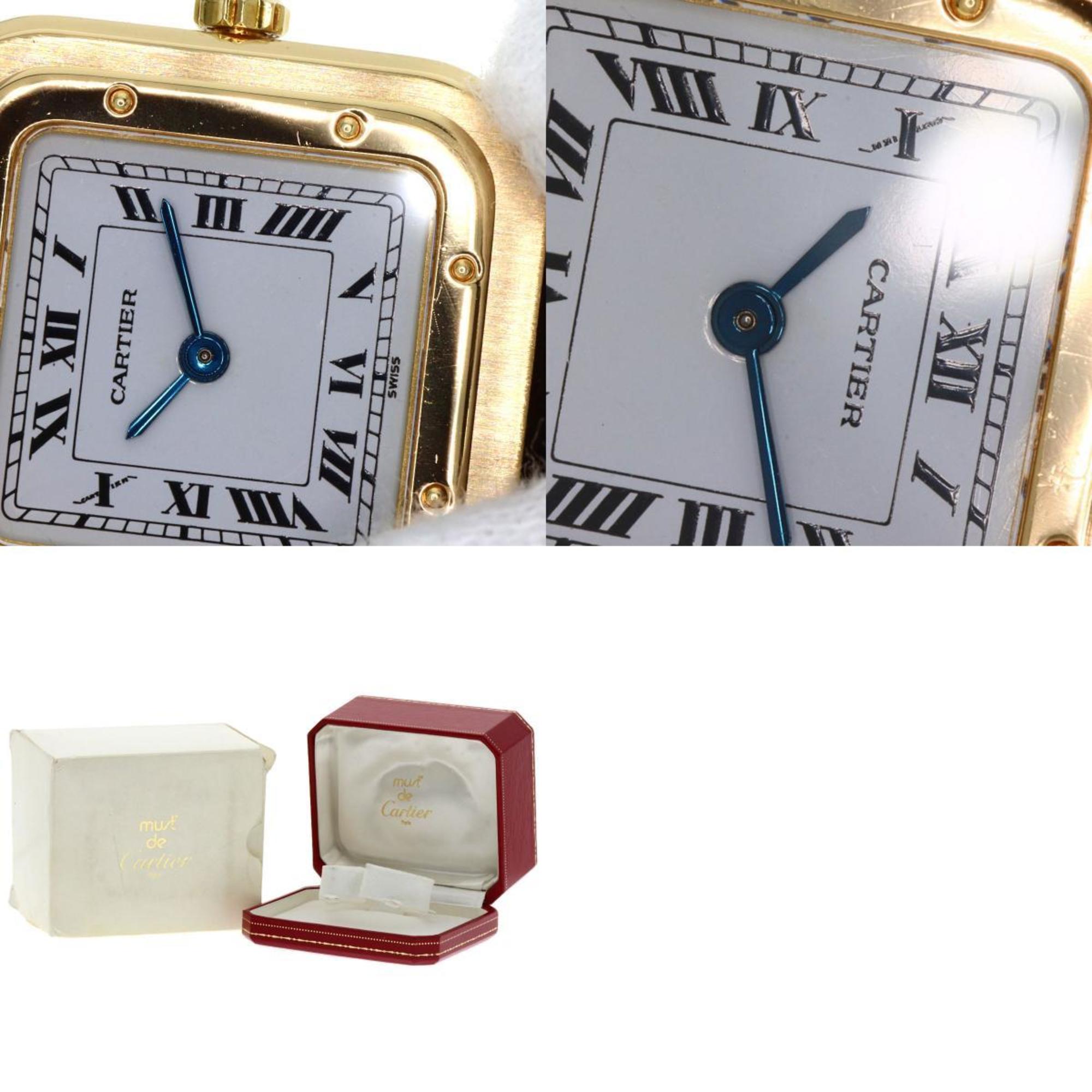 Cartier W1505556 Santos Dumont SM Watch K18 Yellow Gold Leather Women's CARTIER