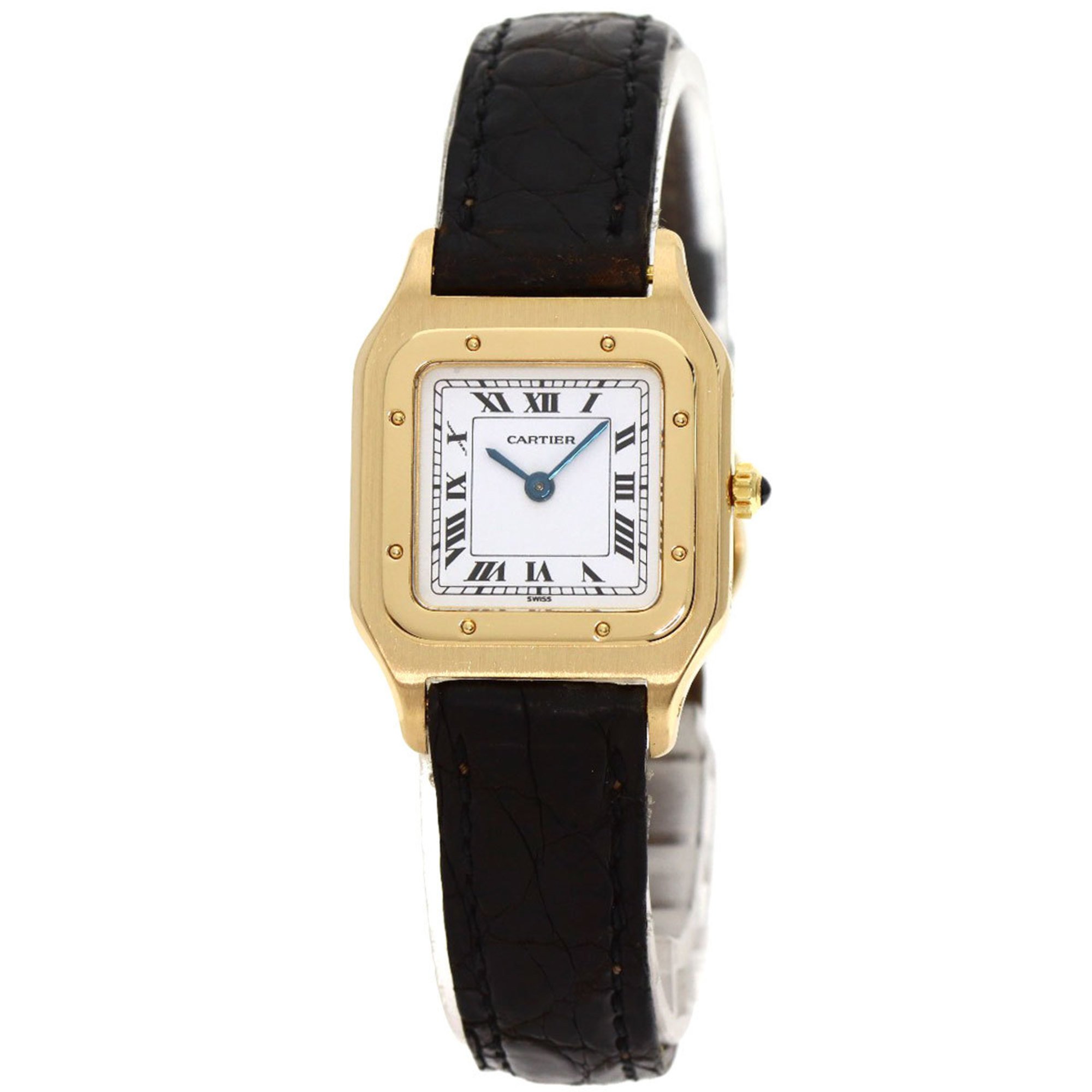 Cartier W1505556 Santos Dumont SM Watch K18 Yellow Gold Leather Women's CARTIER