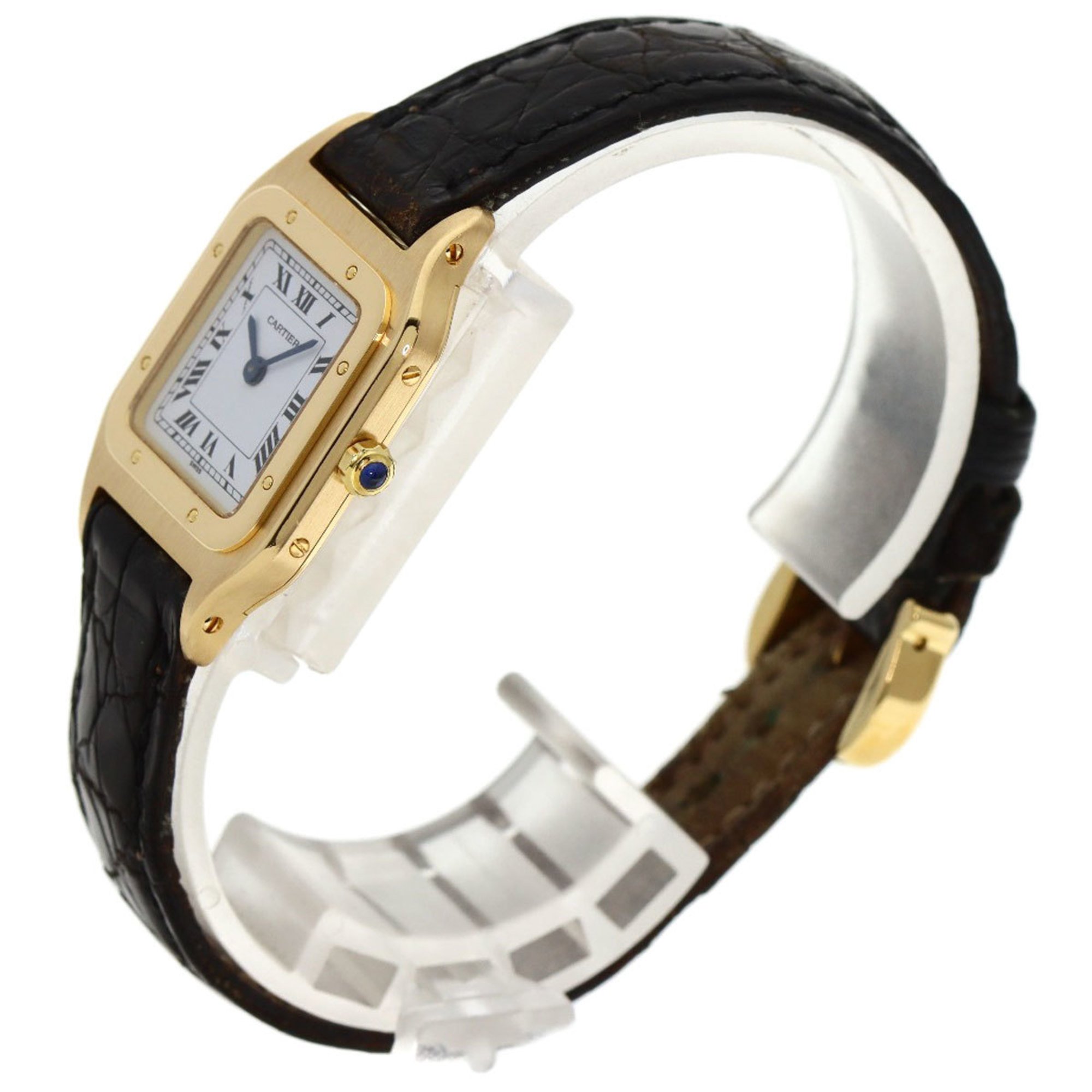 Cartier W1505556 Santos Dumont SM Watch K18 Yellow Gold Leather Women's CARTIER