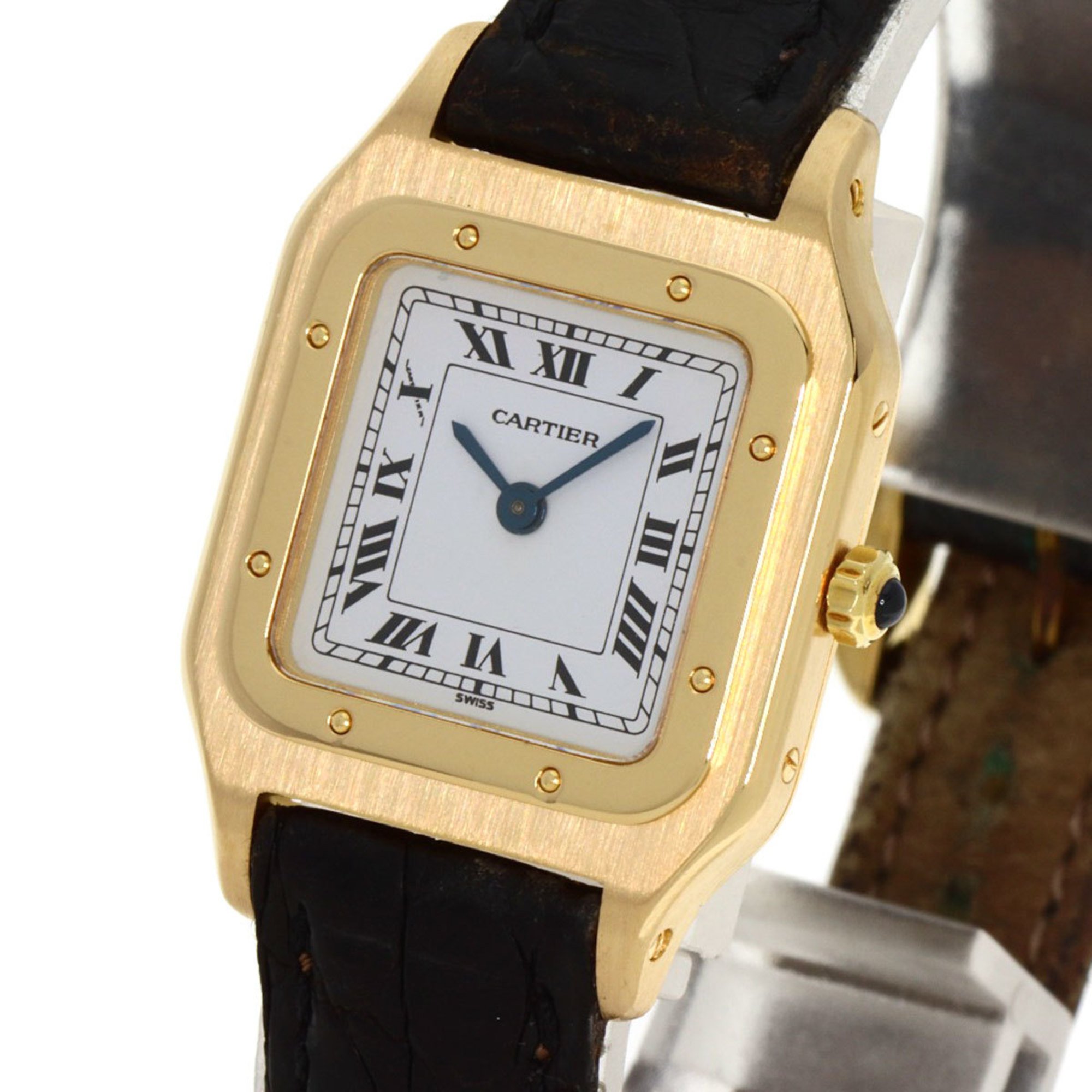 Cartier W1505556 Santos Dumont SM Watch K18 Yellow Gold Leather Women's CARTIER