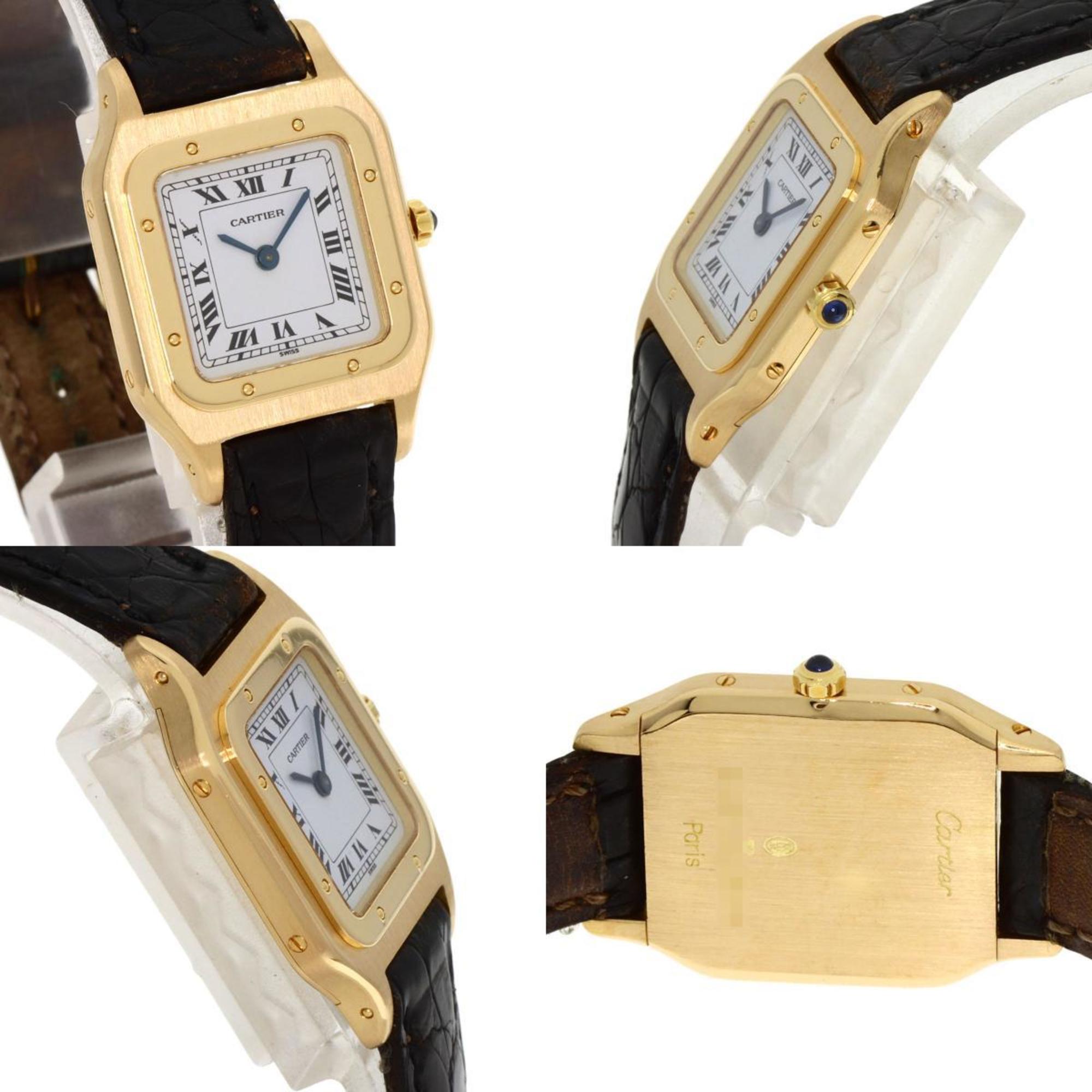 Cartier W1505556 Santos Dumont SM Watch K18 Yellow Gold Leather Women's CARTIER