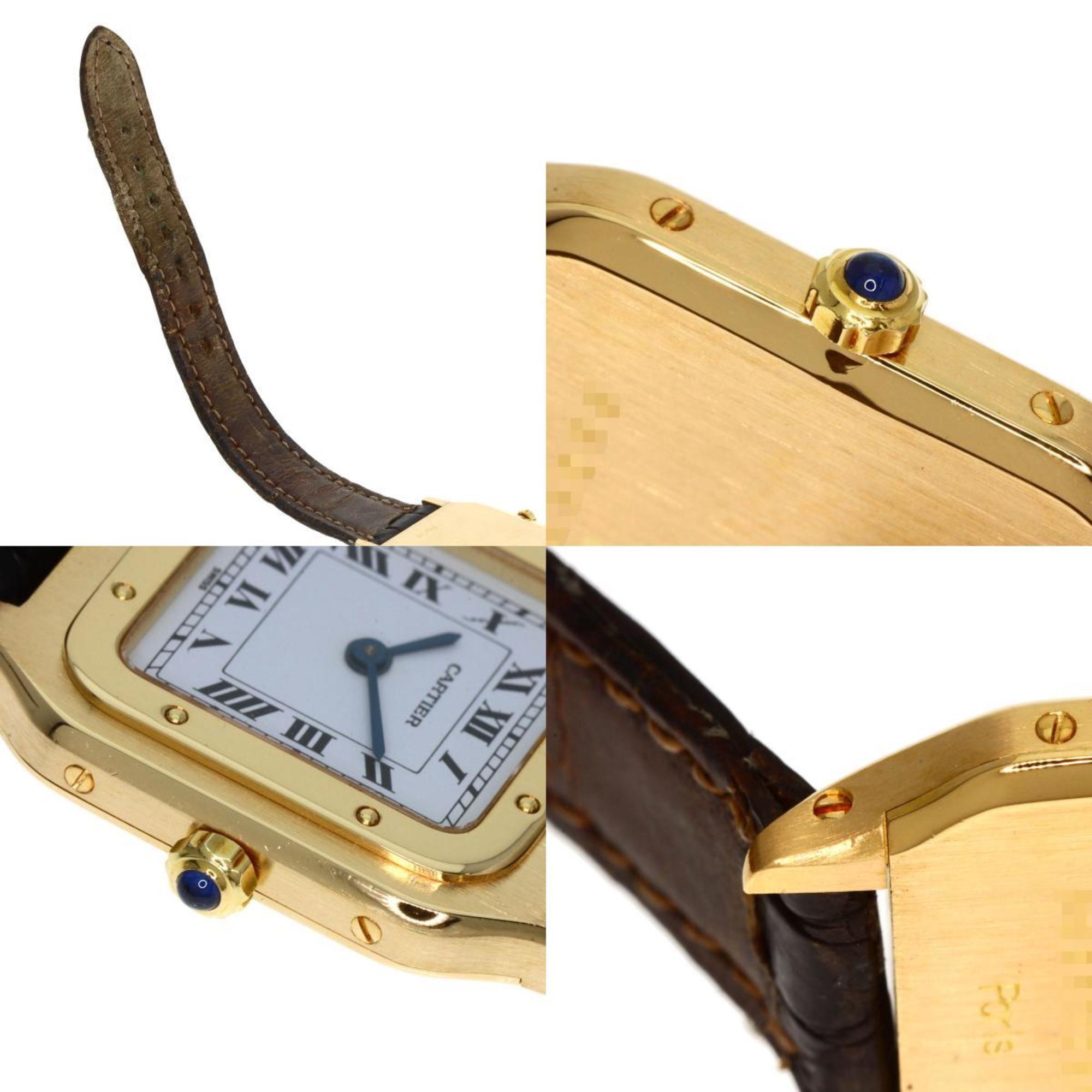 Cartier W1505556 Santos Dumont SM Watch K18 Yellow Gold Leather Women's CARTIER