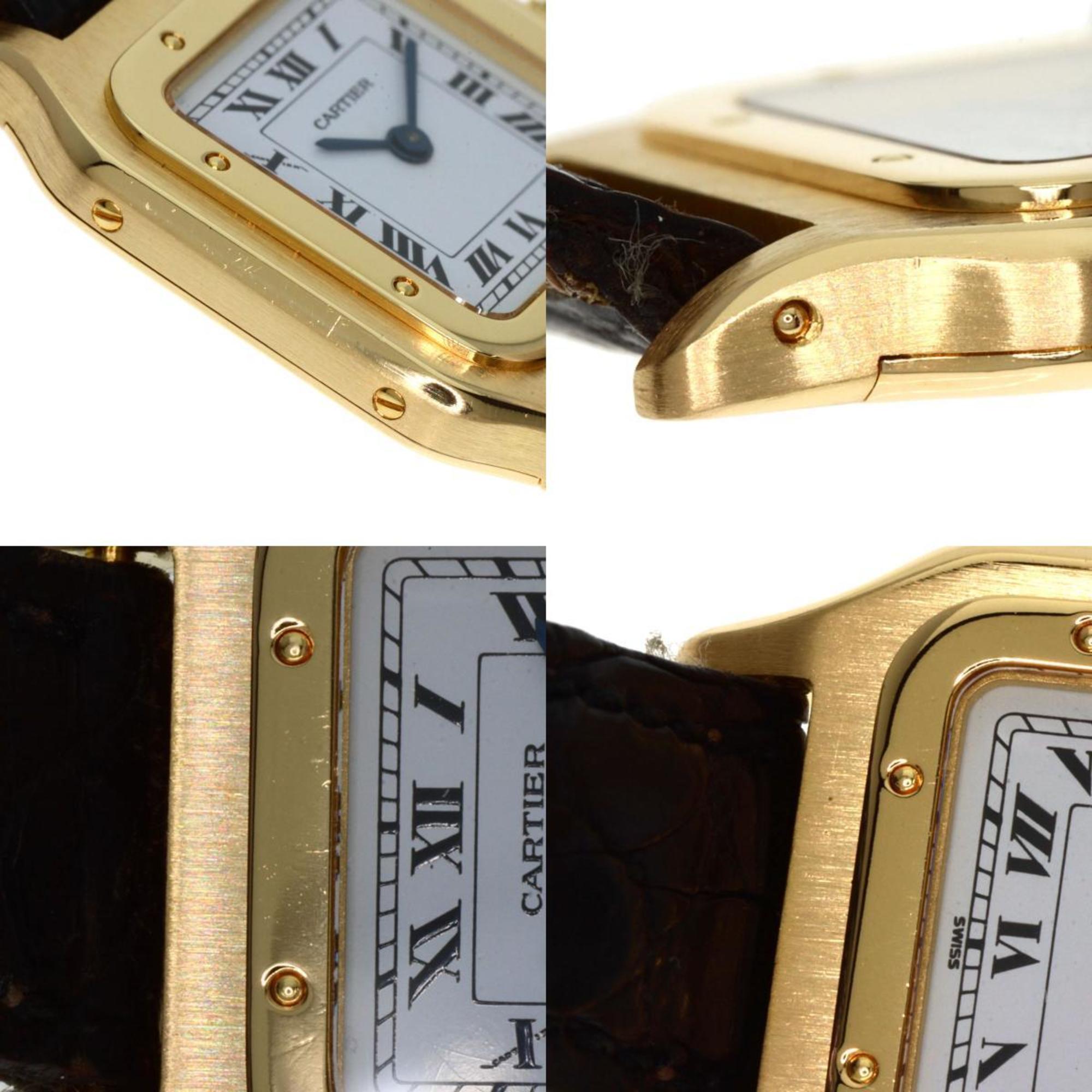 Cartier W1505556 Santos Dumont SM Watch K18 Yellow Gold Leather Women's CARTIER