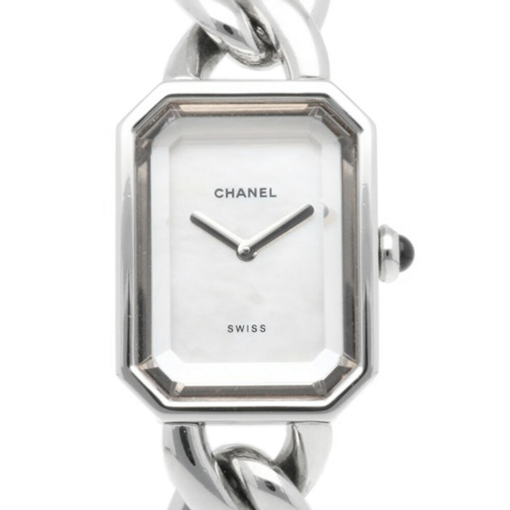 Chanel Premiere M Watch, Stainless Steel Quartz, Women's, CHANEL Chain Bracelet, White Shell