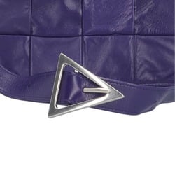 Bottega Veneta Cassette Maxi Intrecciato Shoulder Bag Leather Purple Women's BOTTEGAVENETA