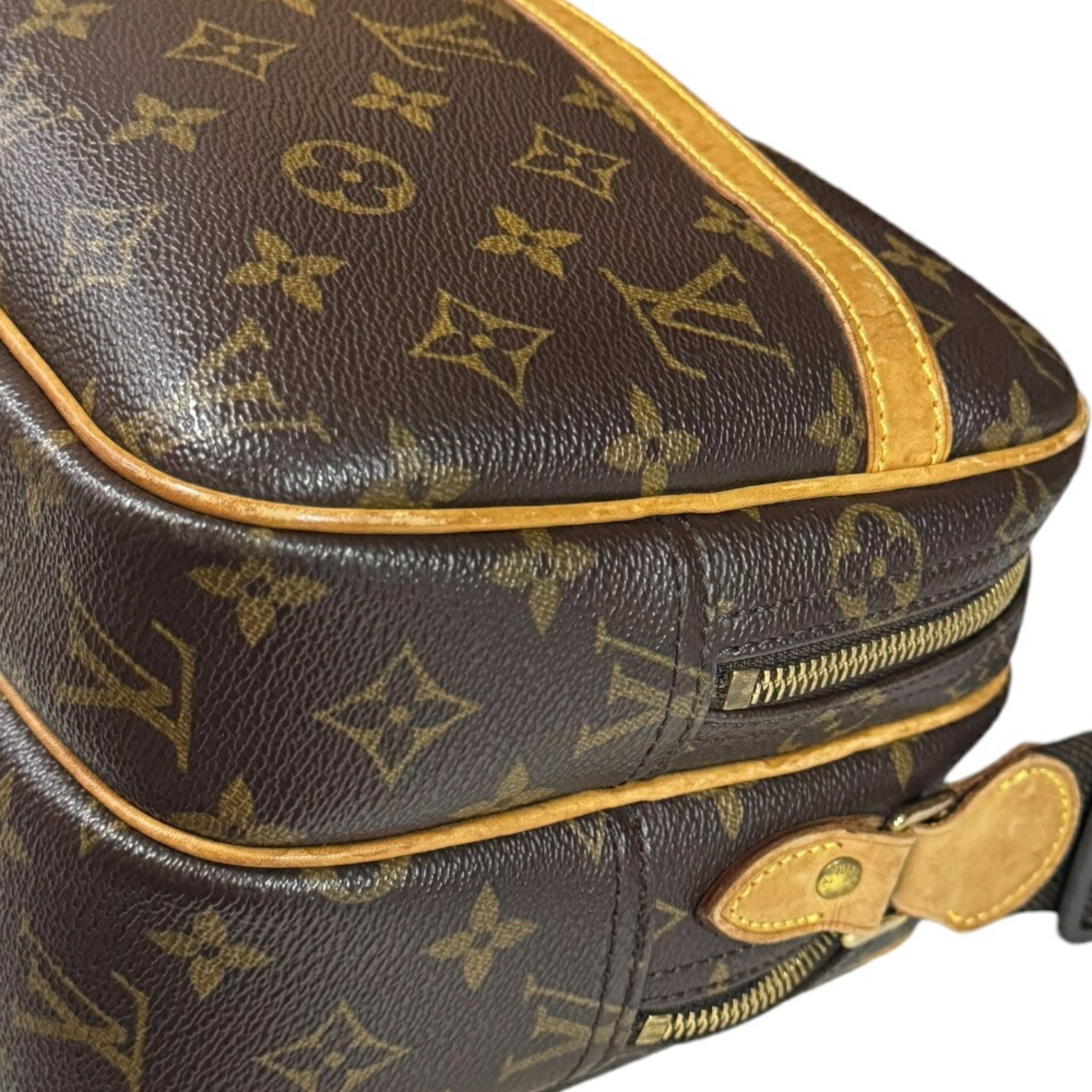 Louis Vuitton Reporter PM Monogram Shoulder Bag Canvas M45254 Brown Women's LOUIS VUITTON