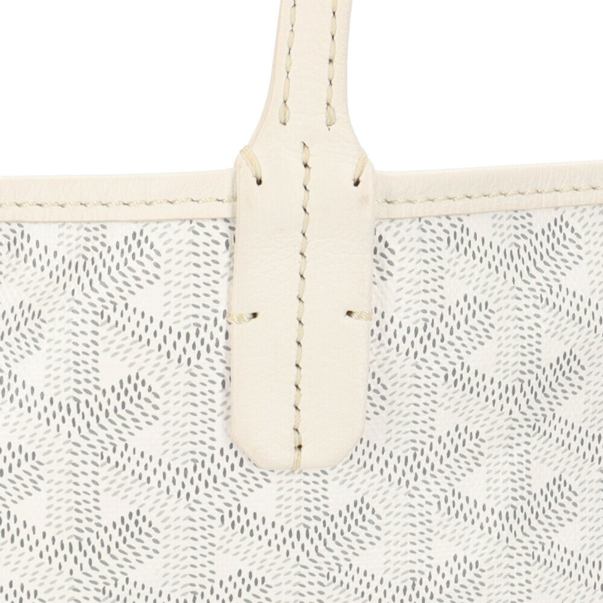 Goyard Saint Louis PM Tote Bag PVC Coated Canvas White Women's GOYARD