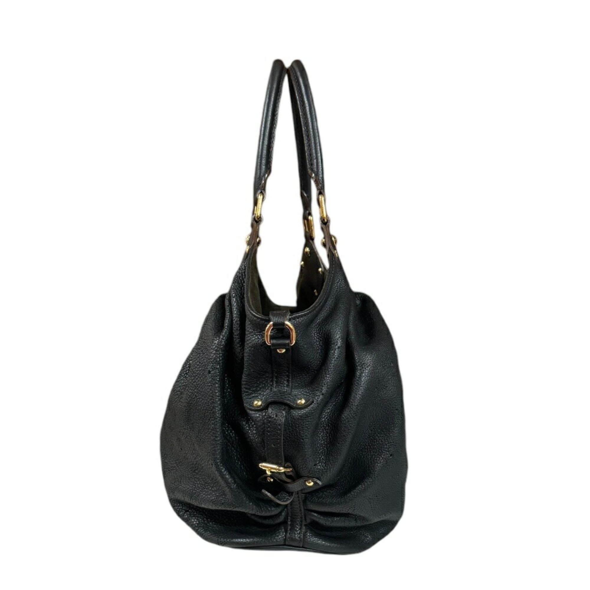 Louis Vuitton L Mahina Shoulder Bag Monogram M95765 Black Women's LOUIS VUITTON