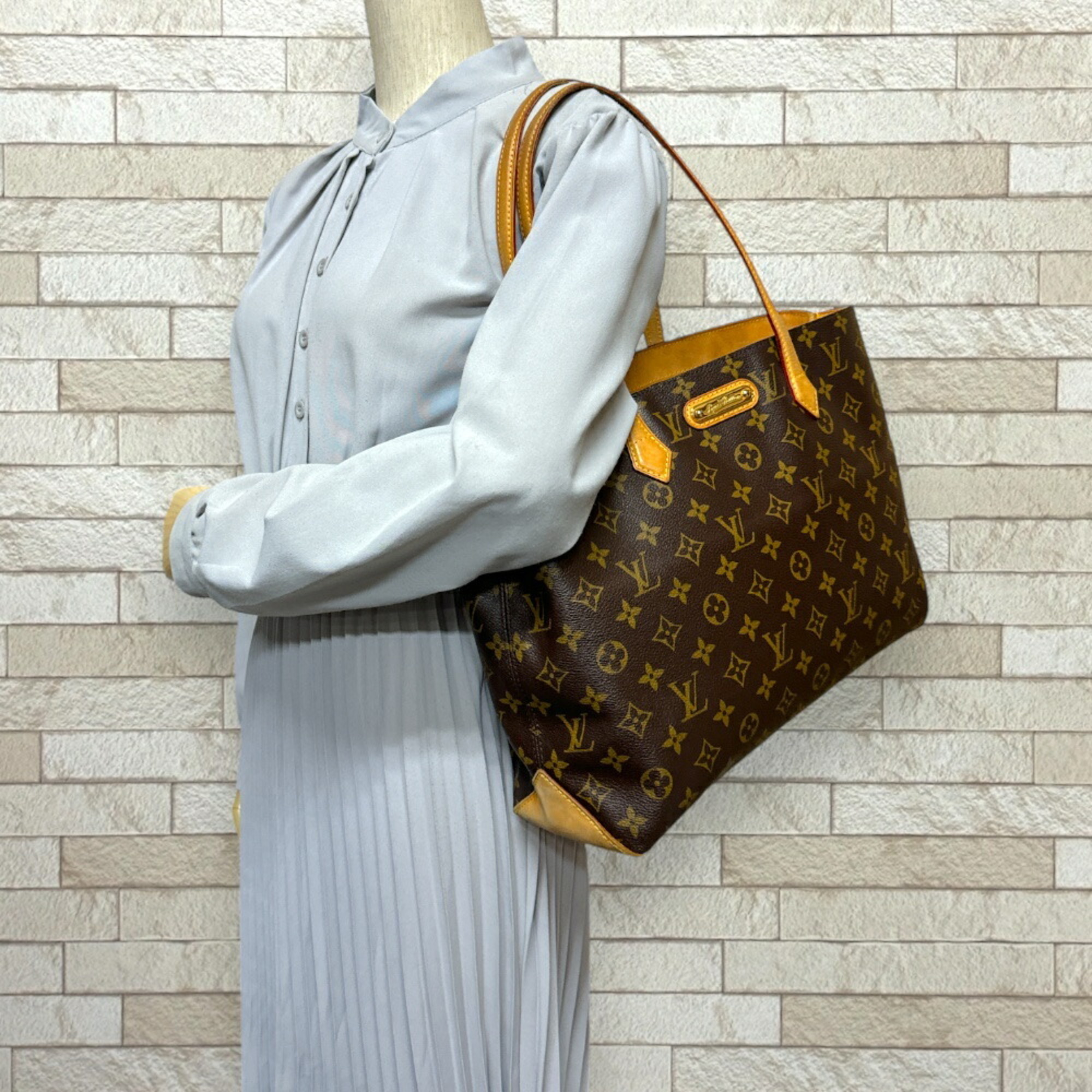 Louis Vuitton Wilshire MM Monogram Shoulder Bag Canvas M45644 Brown Women's LOUIS VUITTON