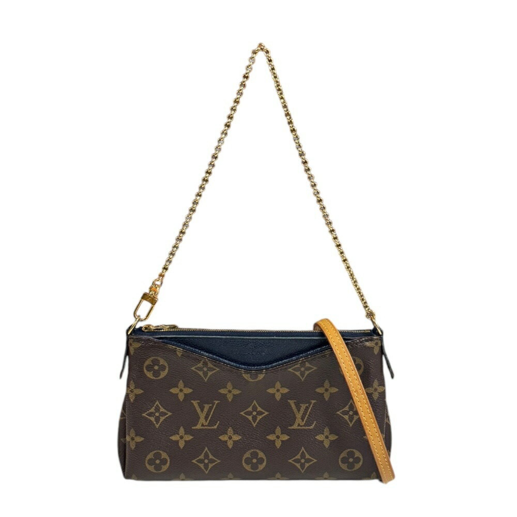 Louis Vuitton Pallas Scratch Monogram Shoulder Bag Canvas M44058 Brown Women's LOUIS VUITTON 2way BRB03260000006249