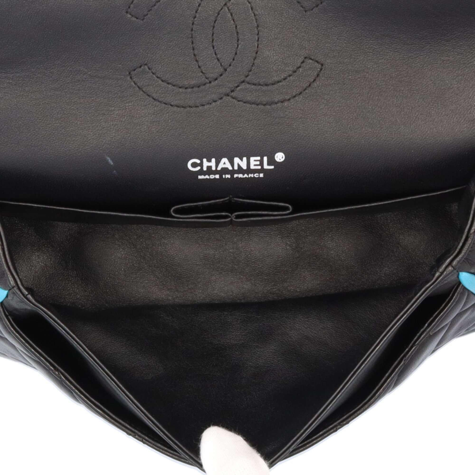 Chanel W Flap 25 Matelasse Shoulder Bag Lambskin Black Women's CHANEL Chain BRB10010000016033