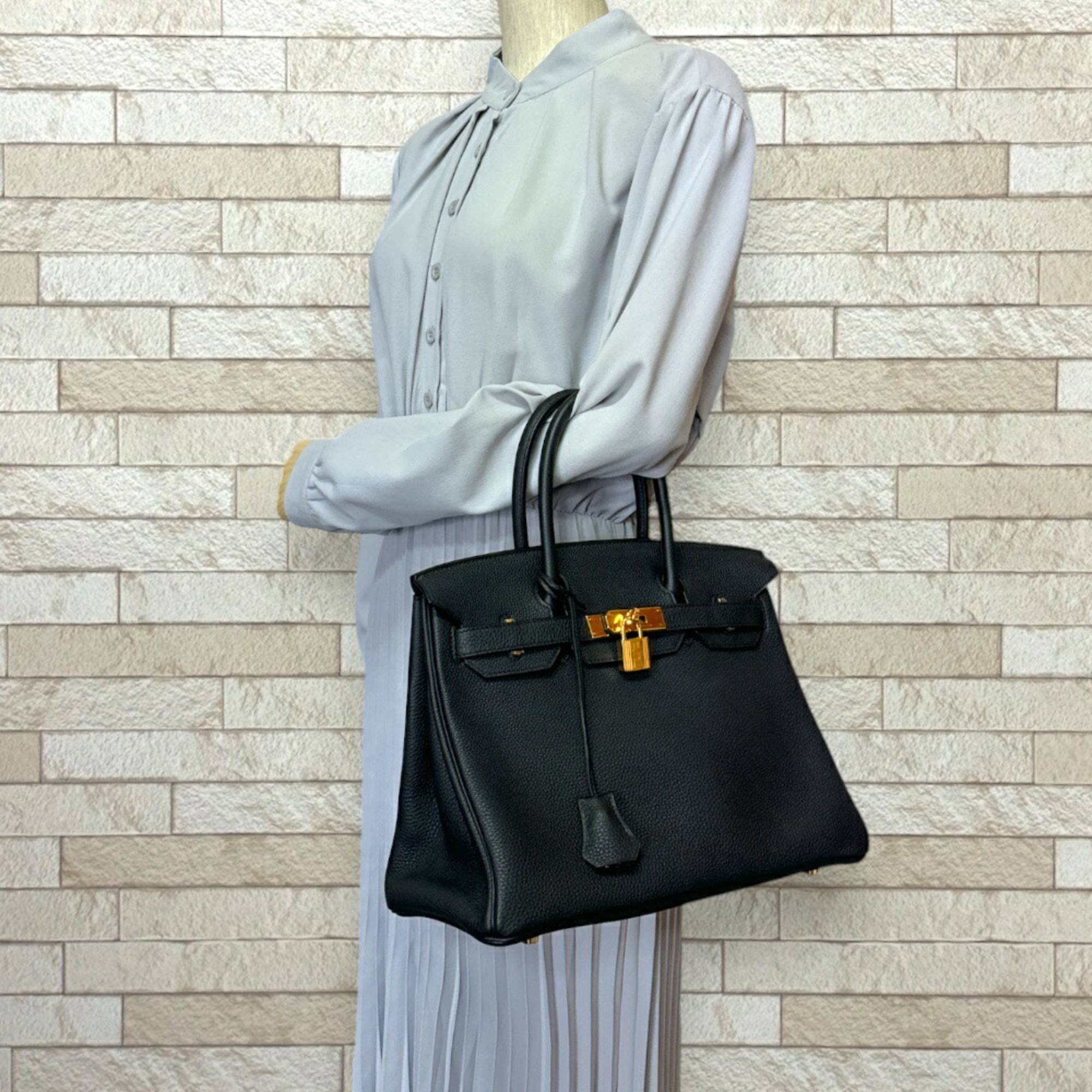 Hermes Birkin 30 Handbag Togo Black Women's HERMES