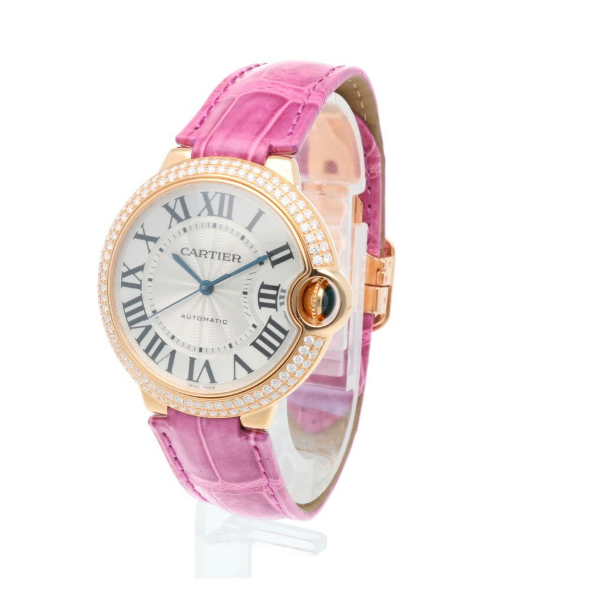 Cartier Ballon Bleu Watch, 18K Gold, WE900451, Automatic, Women's, CARTIER, Bezel Diamond