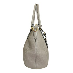 Prada Shoulder Bag Leather Grey Women's PRADA