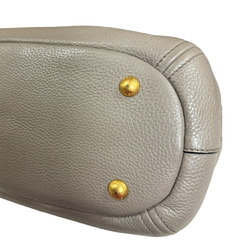 Prada Shoulder Bag Leather Grey Women's PRADA