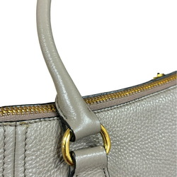 Prada Shoulder Bag Leather Grey Women's PRADA