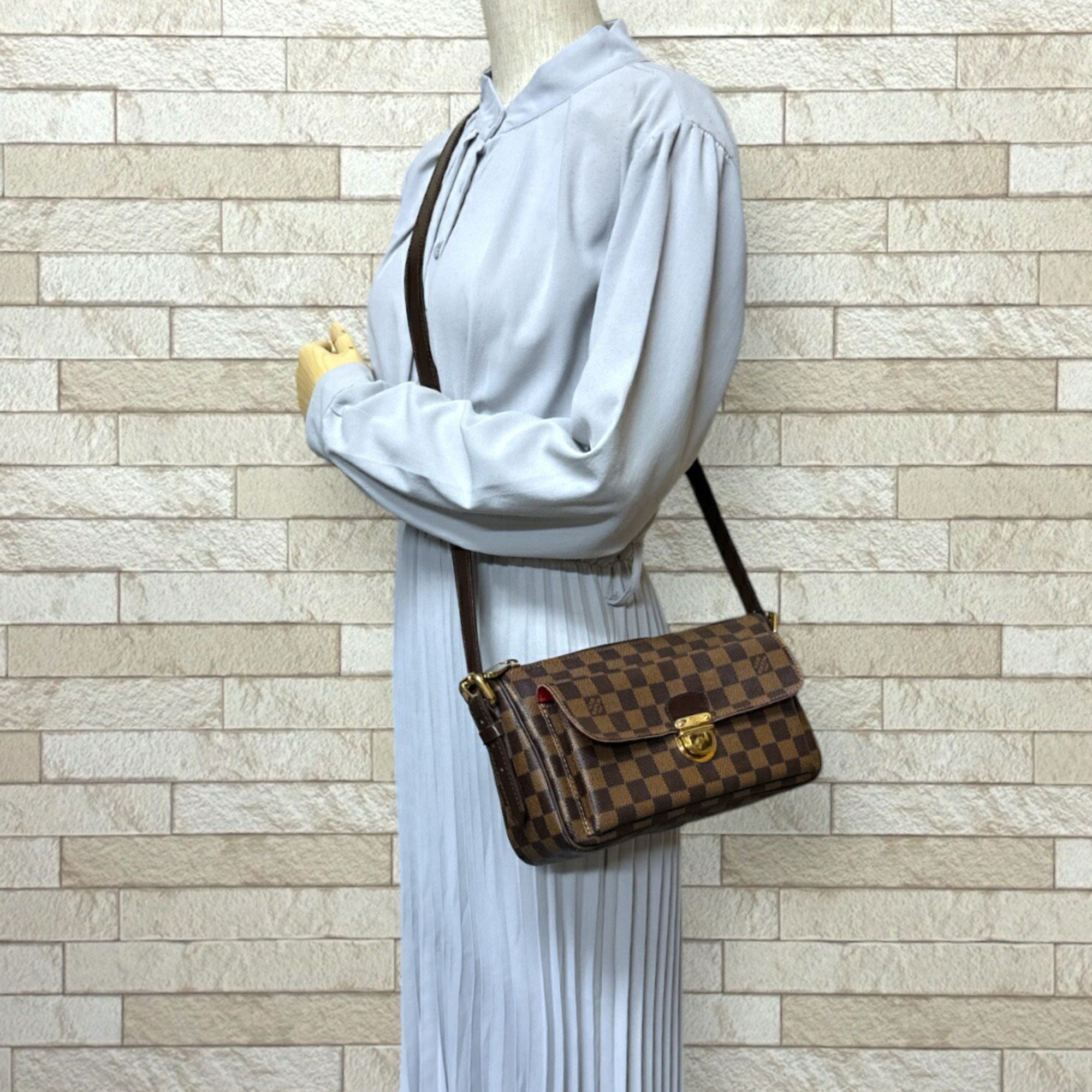 Louis Vuitton Ravello GM Damier Shoulder Bag Canvas N60006 Brown Women's LOUIS VUITTON