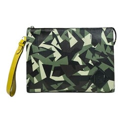 FENDI Camouflage Second Bag Leather 7V91 Green Men's