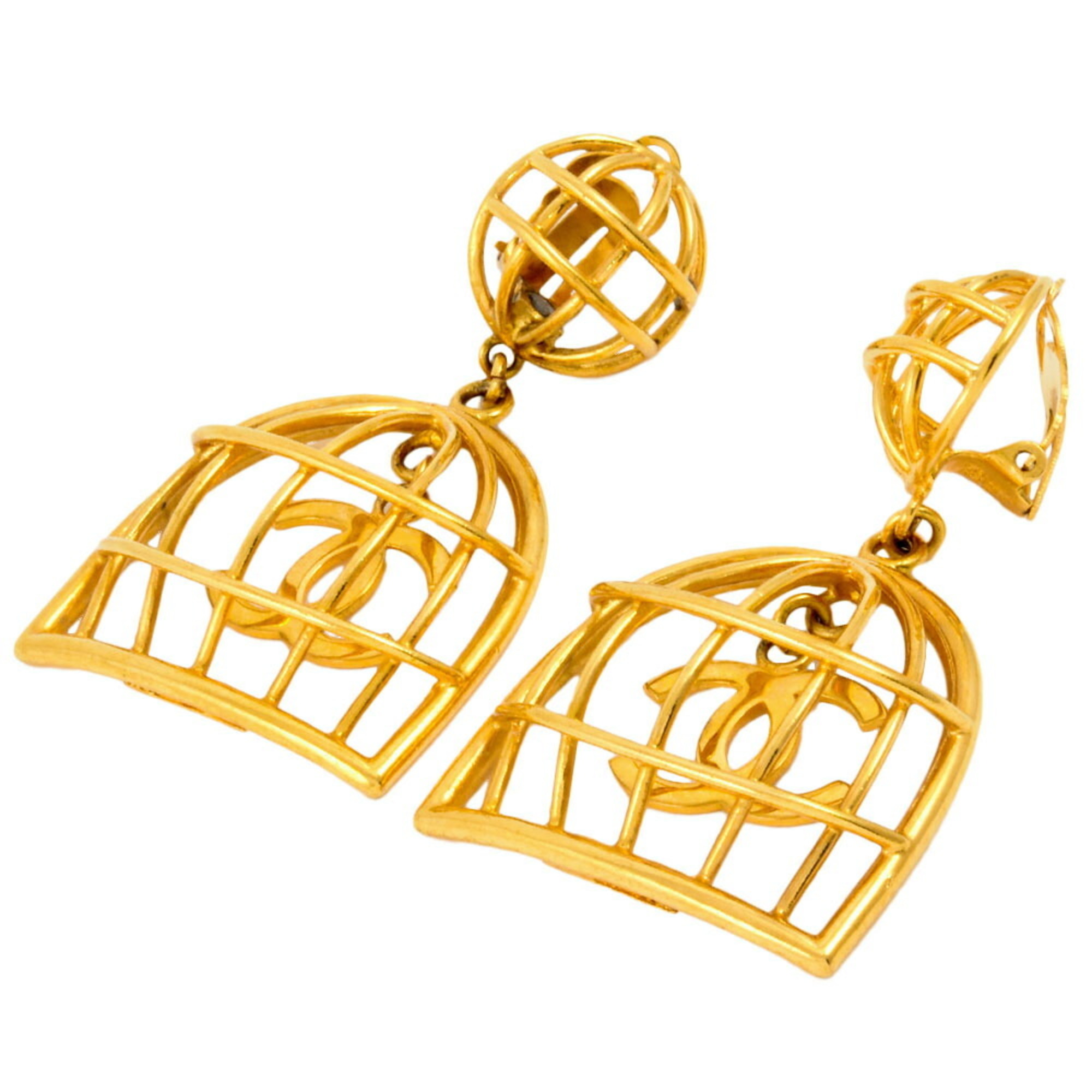 CHANEL Earrings 93P GP Gold