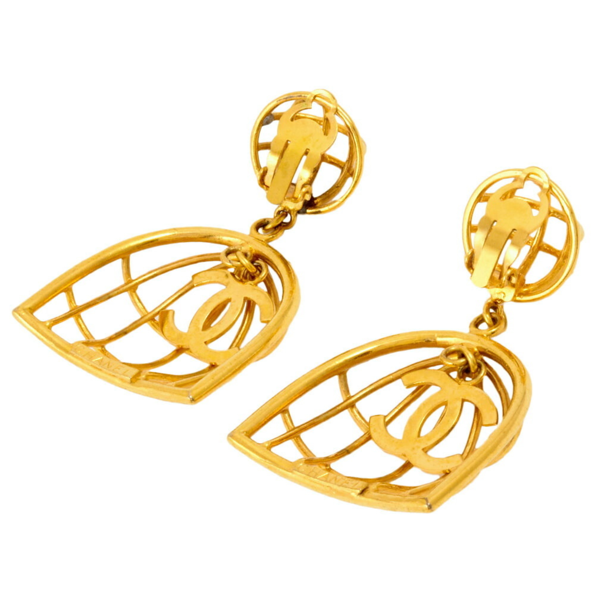 CHANEL Earrings 93P GP Gold