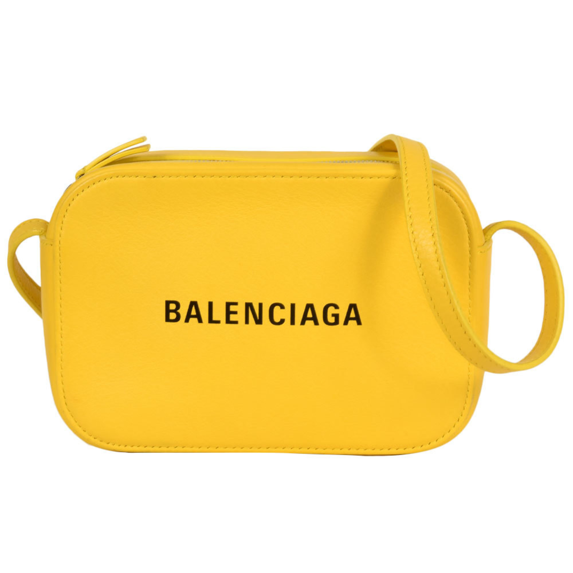 BALENCIAGA Camera Bag XS Shoulder Leather Yellow Women's