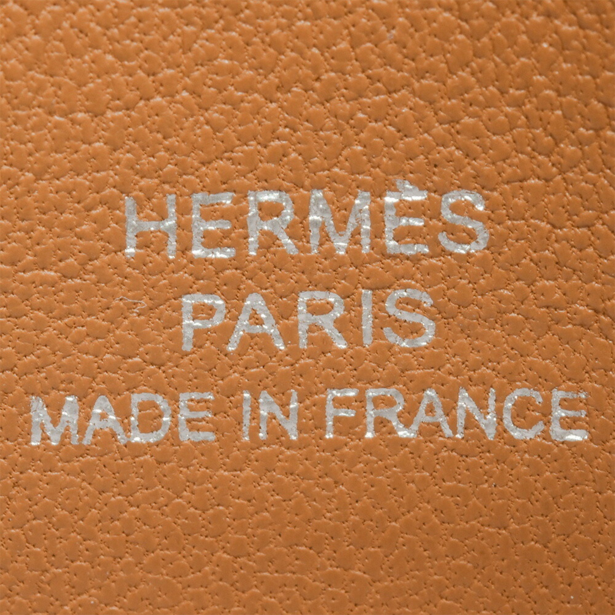 Hermes HERMES Envelope PM Card Case Epsom Leather □K Stamped Brown