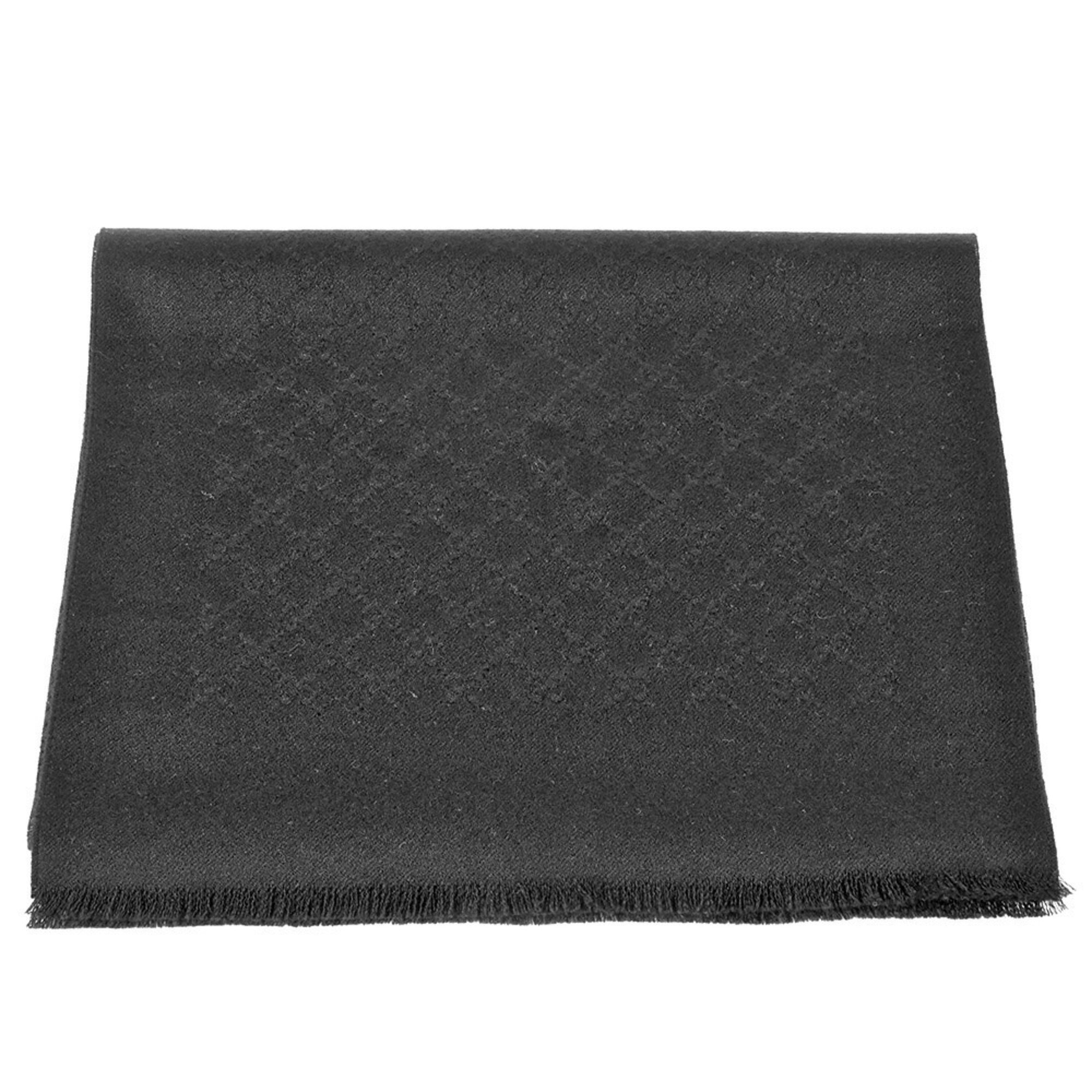 GUCCI GG pattern scarf cashmere black