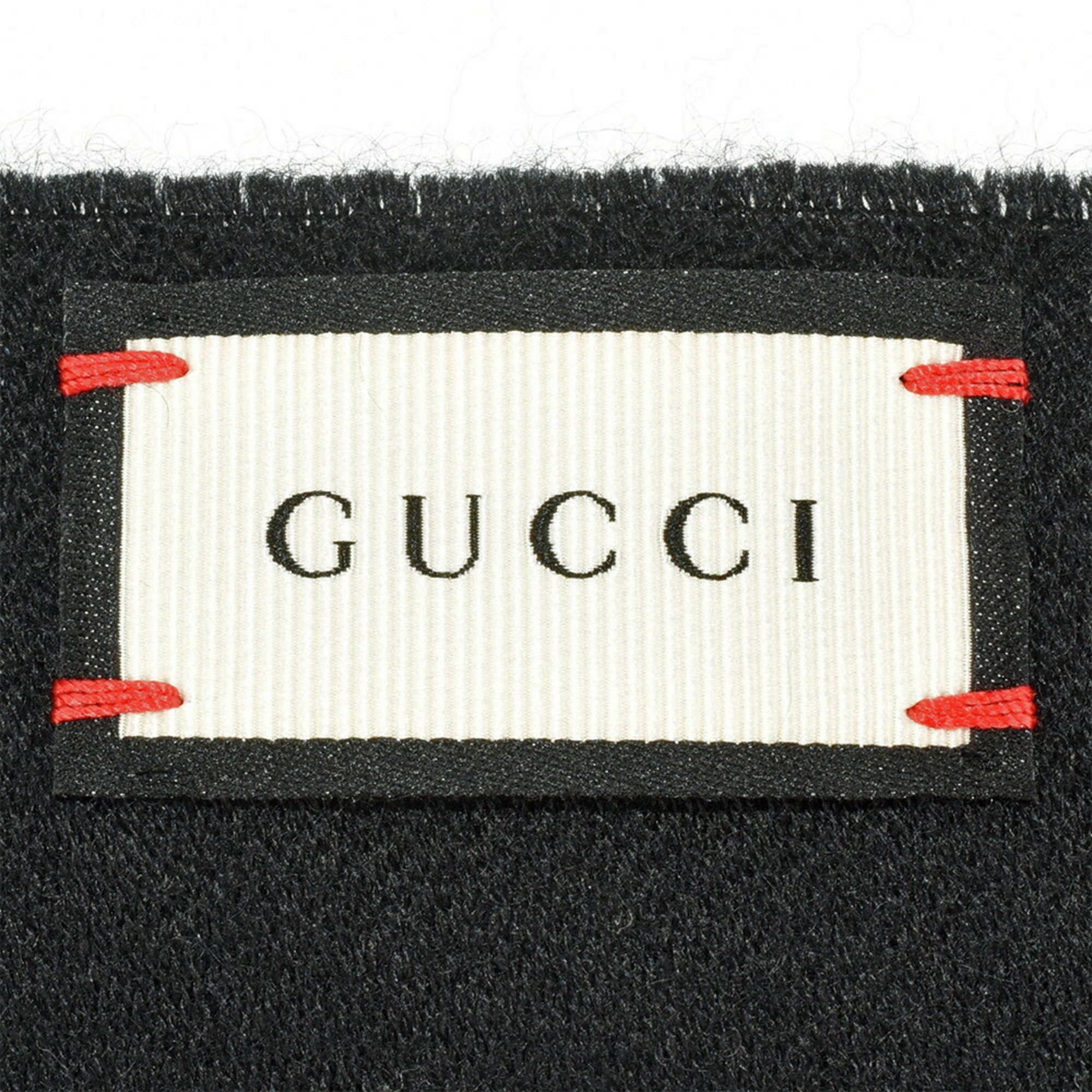 GUCCI GG pattern scarf cashmere black