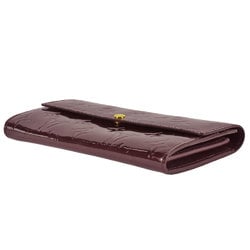 Louis Vuitton LOUIS VUITTON Portefeuille Sarah Long Wallet Monogram Vernis M93524 Amaranth TN4182 Women's